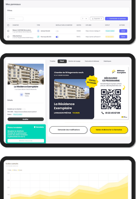 Visuel backoffice backoffice panneau de chantier numerique
